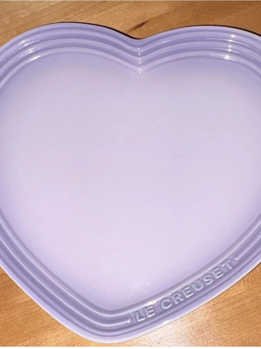 Le Creuset Heart Shaped Stoneware Set (dish&plate) Retired Bluebell Purple